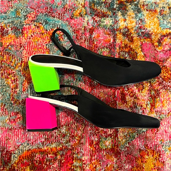 ASOS Shoes - ASOS pink and green heeled mule
